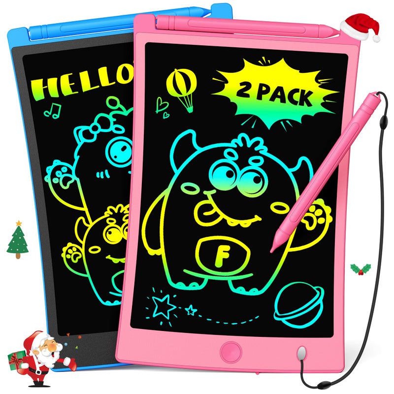 TEKFUN Kids Toys 2Pcs LCD Writing Tablet with 4 Stylus 85in Erasable Doodle Board Mess Free Drawing Pad for Kids Car Trip Educational Toys Birthday for 3 4 5 6 7 Girls Boys - Image 2