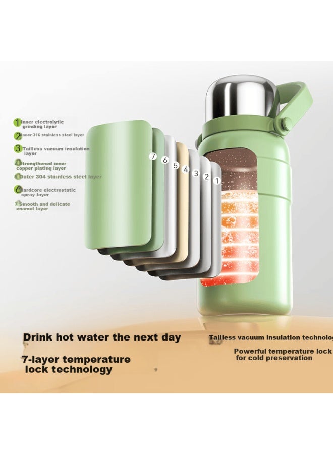 Haers Insulated Bottle, 316 Stainless Steel, Large Capacity, For Men And Women, Students, Stylish Sports Water Bottle With Strap, 1000ml - Image 2