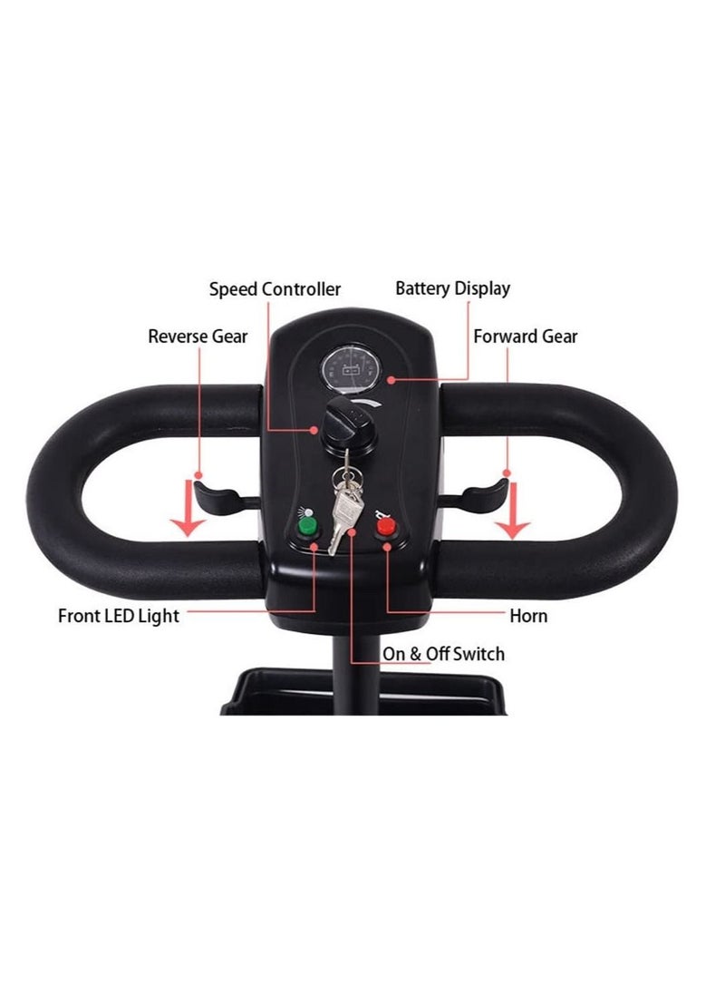 Cool Baby 4 Wheels Electric Folding Mobility Scooter Portable Electric Wheelchair Scooter for Adult and Elderly, BLACK  - Image 2