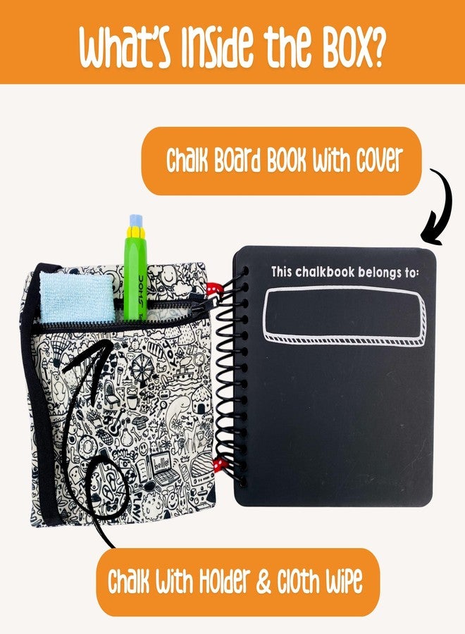 Berrybee كتاب أنشطة للأطفال من بيري بي، كتاب سبورة طباشيرية محمول، أنشطة مجانية للأطفال، قابل للمسح وإعادة الاستخدام، 12 صفحة، 12 نشاطًا، طباشير واحد مع حامل، 6 × 6 بوصة، للأطفال الصغار - Image 2