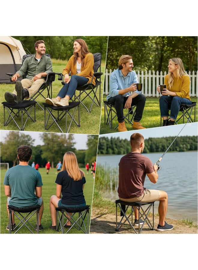 Bolosy 2 Pack Oversized Camping Chairs for Adults Heavy Duty Outdoor Folding Chairs Padded Portable Lawn Chairs XL Camp Chairs with Cup Holder Suproot 500 lbs - Image 2