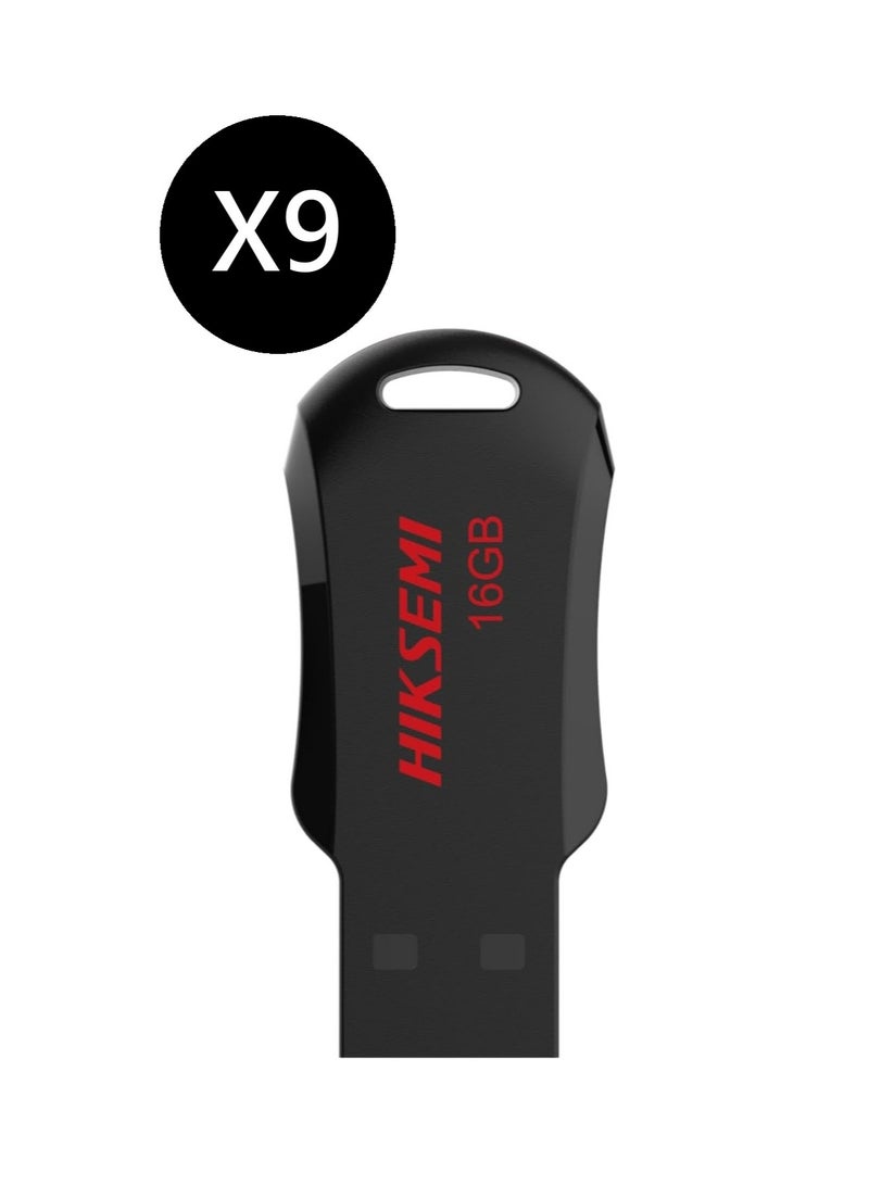 HIKSEMI Bundle Of 9 16GB USB 2.0 NRB Pendrive, Black | hs-usb-m200r 16g |