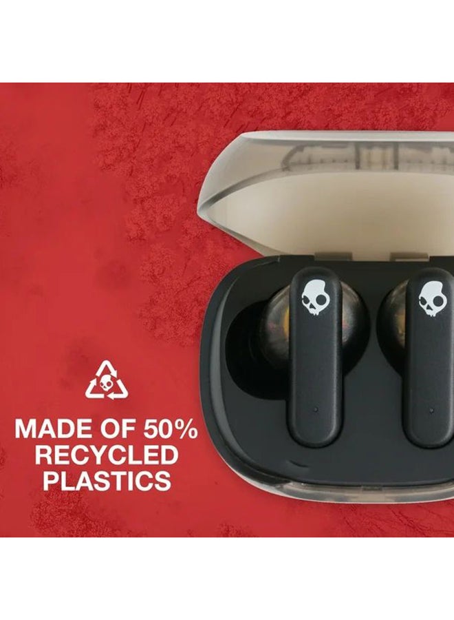 Skullcandy Smokin' Buds in-Ear Wireless Earbuds, 20 Hr Battery, 50% Renewable Plastics, Microphone, Works with iPhone Android and Bluetooth Devices - Midnight Smoke - Image 4