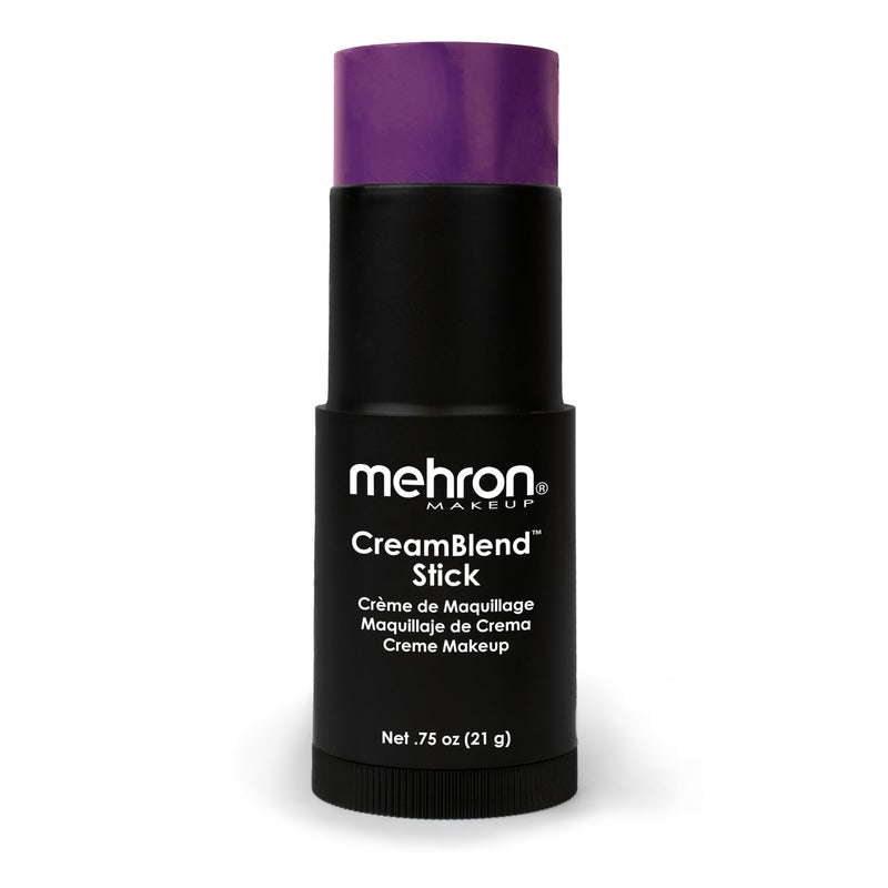 Mehron Makeup CreamBlend Stick | Face Paint, Body Paint, & Foundation Cream Makeup | Perfect for Halloween .75 oz (PURPLE) - Image 1