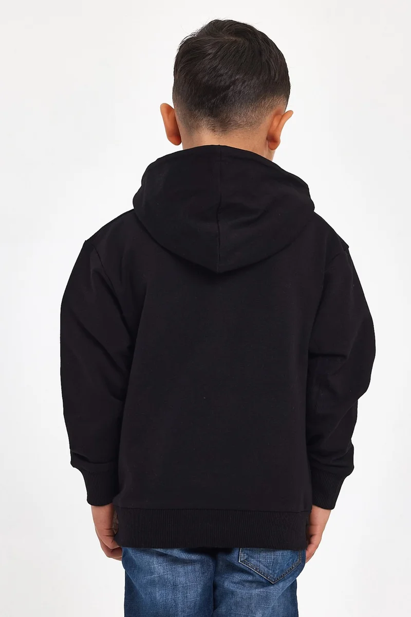Mrs & Kids 3D Printed Cotton Winter Black Hoodie Children's Black Men's Unisex Oversize Sweatshirt Hoodie