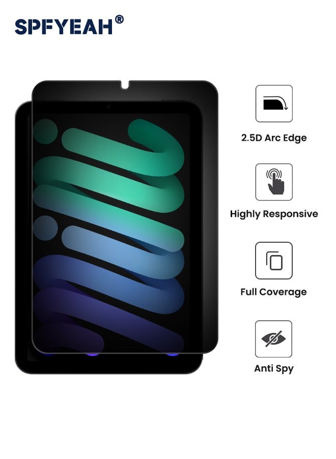 SPFYEAH Privacy Screen Protector for iPad Mini 7 (A17 Pro) 7th Generation 2024 / iPad Mini 6 (6th Generation 2021) 8.3 Inch, [30° Anti-Spy][9H Hardness][Anti Scratch][Bubble Free][Case Friendly] Anti-Spy Tempered Glass Film for iPad mini 7/6, 1-Pack - Image 4