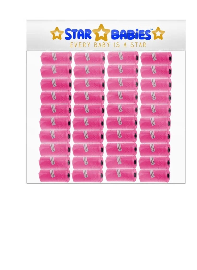 STAR BABiES Star Babies - Scented Bag Roll- Pack of 40/600 Bags - Pink  - Image 1