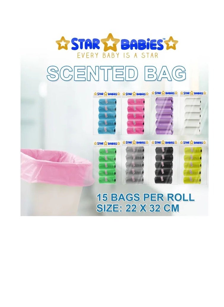 STAR BABiES Star Babies - Scented Bag Roll- Pack of 40/600 Bags - Pink  - Image 4