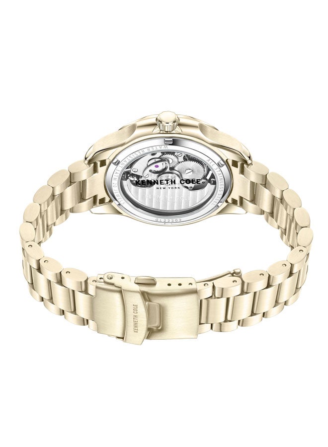 Kenneth Cole New York 44mm Automatic Men's Watch with Green Dial & Gold Stainless Steel Bracelet  - Image 3