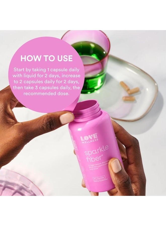 Love Wellness Sparkle Fiber Supplement for Digestive Health Psyllium Husk Powder Supports Regularity And Weight Management Beauty Pills for Bloating Relief with Digestive Enzymes - 90 Capsules - Image 5