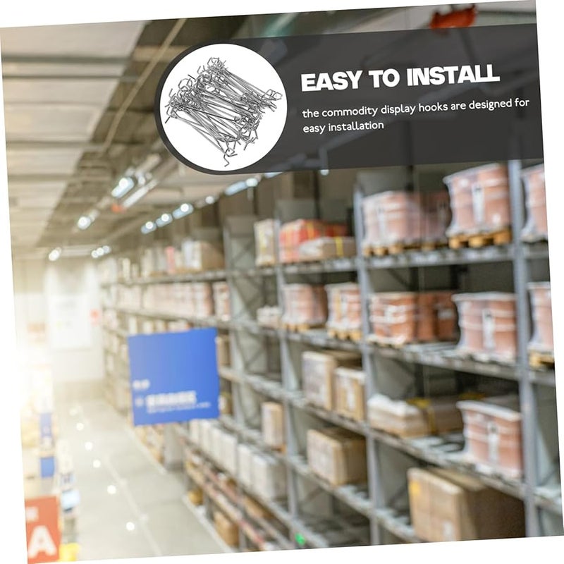 50 Pcs Metal Pegboard Hooks Utility Display Hooks Easy Install For Retail Supermarket Office - Image 5