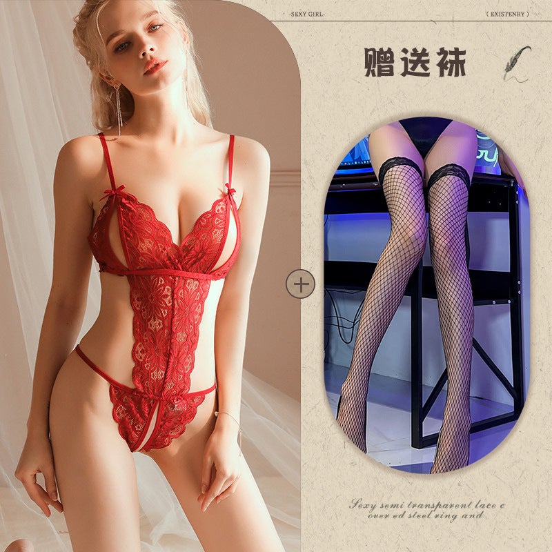 Women's Lace Hollow Jumpsuit Sleepwear with Comfortable Fit and Breathable Fabric