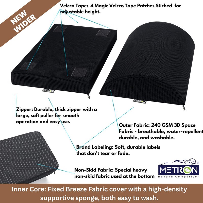 Metron Foot Rest for Office Chair Foot Rest for Under Desk Adjustable Foot Rest for Under Table Suitable with Computer Desk Office Desk Dual Height Settings 4 and 6 Washable Cover Pack Of 1 - Image 5