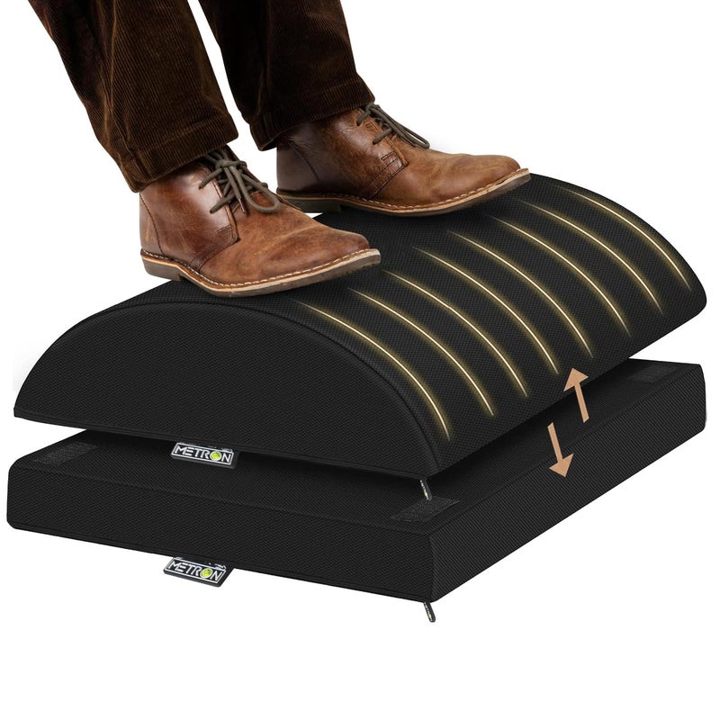 Metron Foot Rest for Office Chair Foot Rest for Under Desk Adjustable Foot Rest for Under Table Suitable with Computer Desk Office Desk Dual Height Settings 4 and 6 Washable Cover Pack Of 1 - Image 1