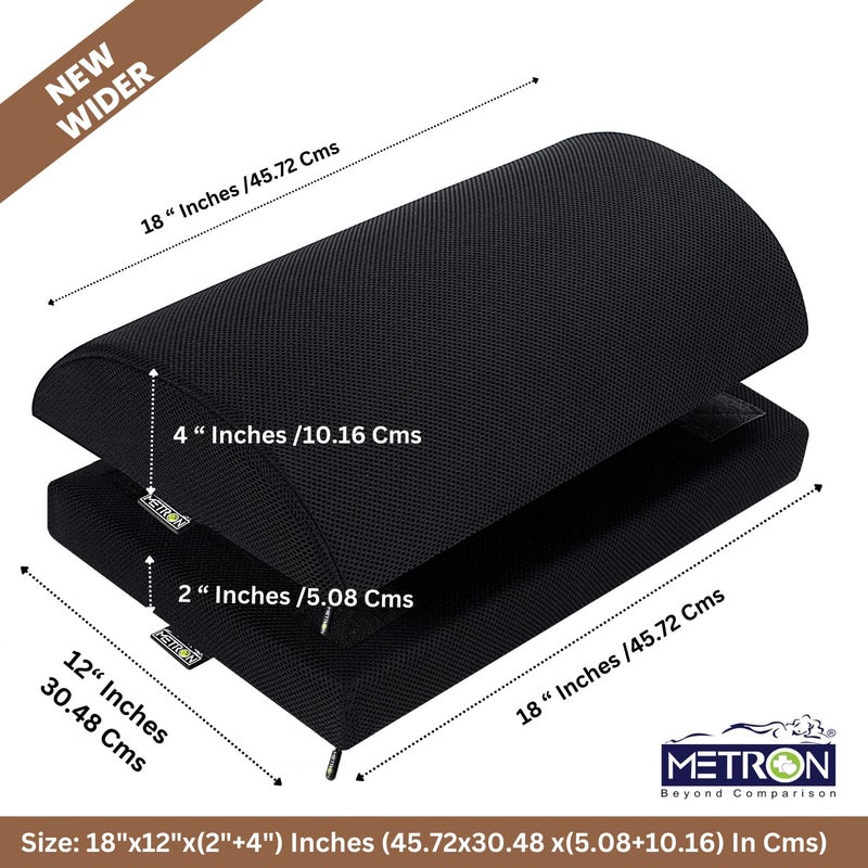 Metron Foot Rest for Office Chair Foot Rest for Under Desk Adjustable Foot Rest for Under Table Suitable with Computer Desk Office Desk Dual Height Settings 4 and 6 Washable Cover Pack Of 1 - Image 4