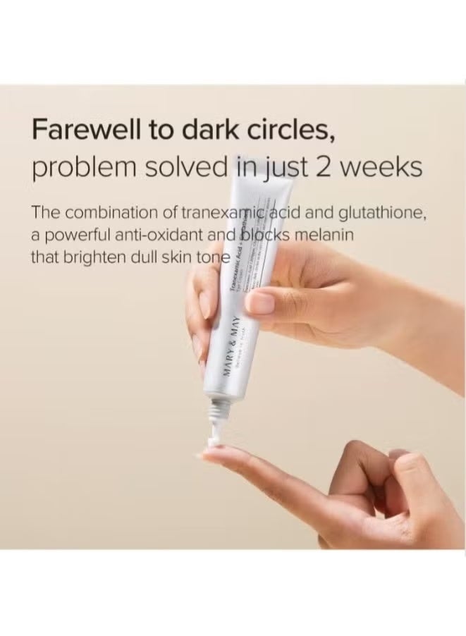 MARY & MAY Mary&May Tranexamic Acid + Glutathione Eye Cream Reduces Dark Circles & Uneven Skin Tone 1.05 Fl Oz / 30ml, Brightens & Revitalizes Eyes - Image 5