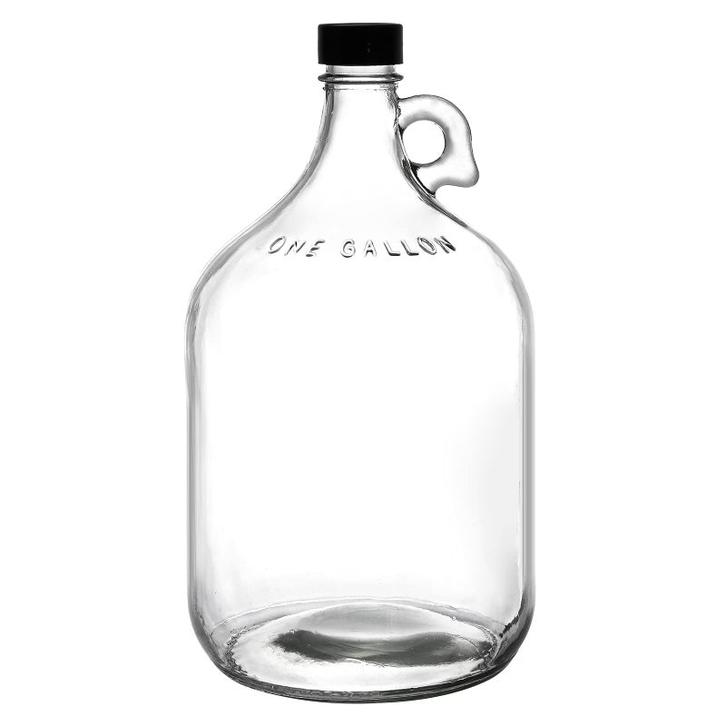 Dicunoy Dicunoy 1 Gallon Glass Jugs 128 OZ Large Fermenting Jug with Seal Lid Wine Growler Carboy Bottle with Handle for Juice Milk Water Vinegar Limoncello Home Decoration Change Jar 