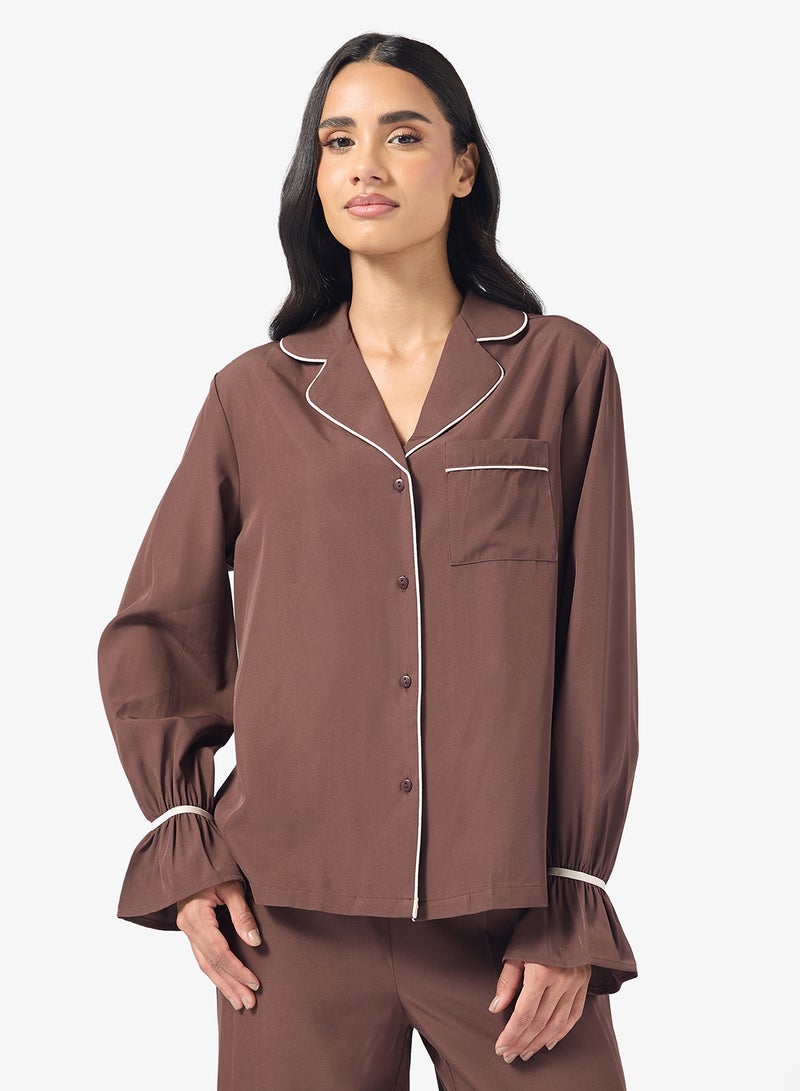 جينجر طقم بيجامة وقميص بأزرار للمنتجع - Image 3