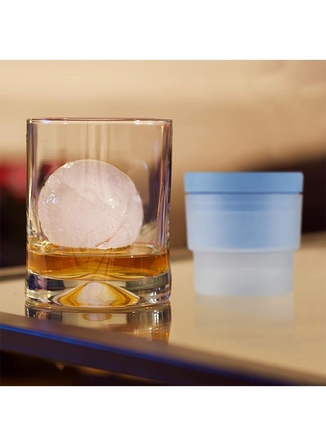Western Mountains 3Pcs Ice Ball Maker 2.5 Inch Ice Spheres Mold Round Ball ice Cube Mold for Juice Beverages Ice Cube Molds Silicone Freezer Press White Blue Pink - Image 3