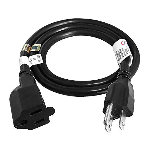 FIRMERST 1875W Heavy Duty Extension Cord 3 Feet 14 AWG 15A Black UL Listed - Image 1