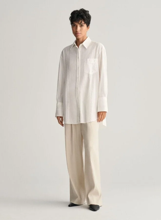 غانت Gant Relaxed Fit Seersucker Striped Shirt