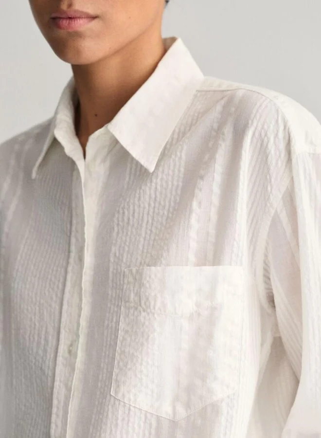 غانت Gant Relaxed Fit Seersucker Striped Shirt
