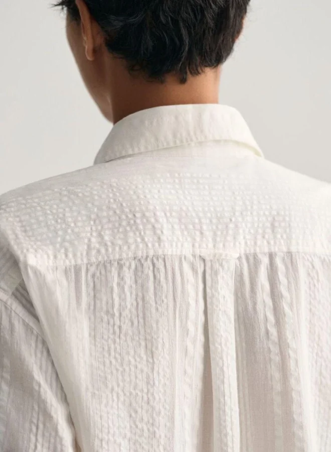غانت Gant Relaxed Fit Seersucker Striped Shirt