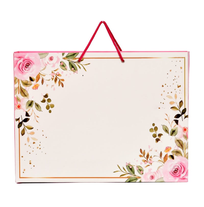 PPJ ® -PAPER CARRY BAG (CORNER FLOWER) 16 Inch X 12 Inch X 4 Inch for DIWALI/WEDDING/FUNCTION/BIRTHDAY/RETURN GIFTS/CHRISTMAS (Pack of 30) - Image 2