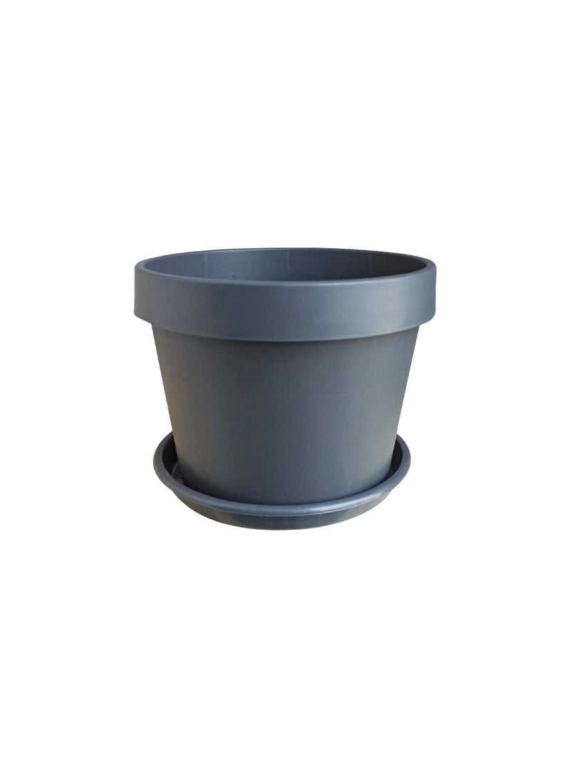 أيدل وعاء زراعة دائري نوفا - وعاء زهور داخلي/خارجي مع صينية تصريف - وعاء زراعي زخرفي للحديقة والشرفة والبلاكونة، بأحجام متعددة - صنع في إيطاليا - من إيديل - Image 1