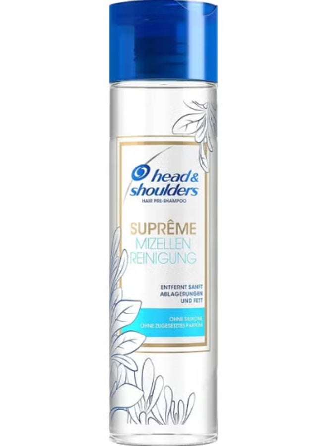 Head & Shoulders Suprême Micellar Cleansing Hair Pre-Shampoo, No Added Perfume, Silicone-Free, Fragrance-Free, Micellar Water, Hair Care Women  250 ml