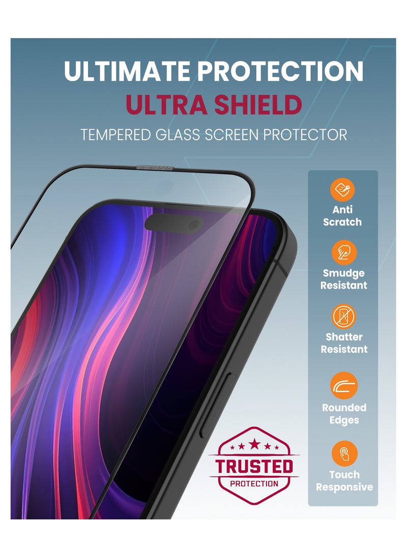 Moxedo Moxedo Ultra Shield Tempered Glass Screen Protector HD Clear 9H Hardness Full Coverage with Auto-Align Easy Applicator for iPhone 15 Plus 6.7 inch  - Image 4