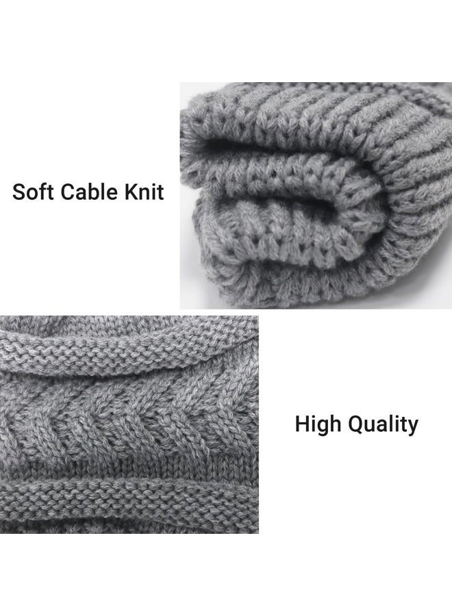 PFFY Ponytail Warm Winter Knit Beanie Hat Skull Cap Beanies for Men Women Khaki - Image 5