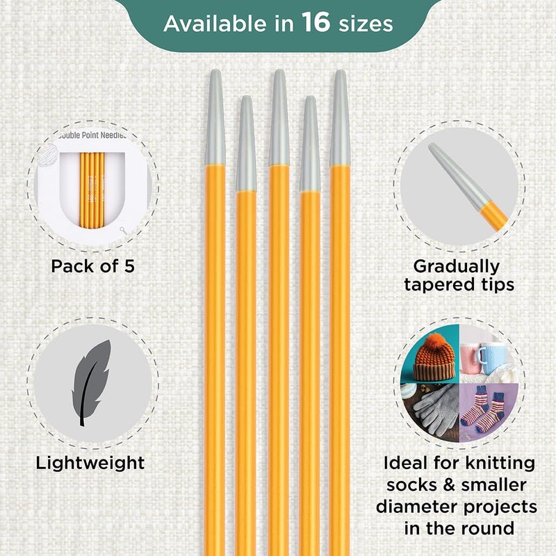 KnitPro Zing Double Pointed Needles 6" (15cm) | US Size 1 (2.25mm) - Image 3