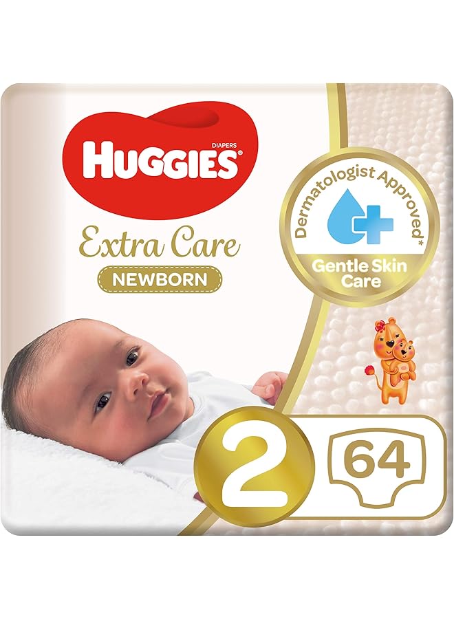 HUGGIES Newborn Size 2 4 6 Kg Jumbo Pack 64 Diapers & Newborn Size 1 0 5 Kg Jumbo Pack 64 Diapers - Image 5