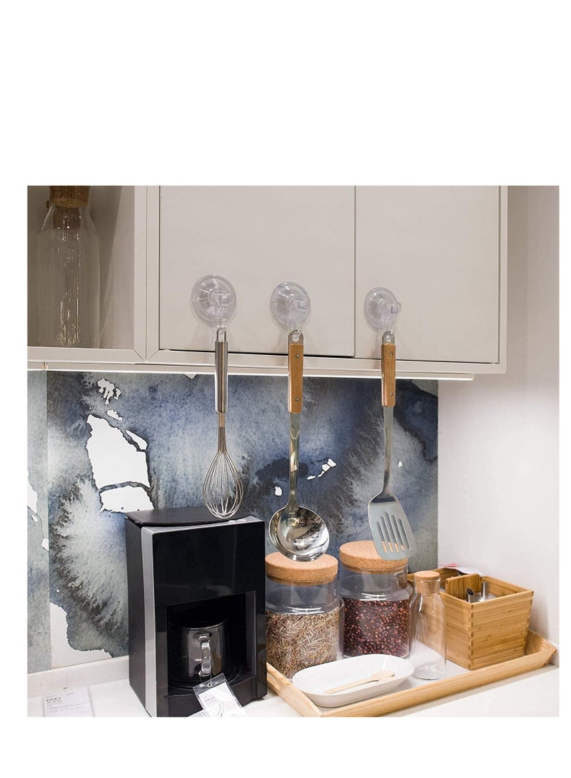 Suction Cup Hooks 4 Pack, Multi-Purpose Clear Shower Suction Hooks Waterproof Heavy Duty Wreath Hanger for Bathroom, Window, Towel, Shower Wall, Tile, Glass Door, Camper - Image 4