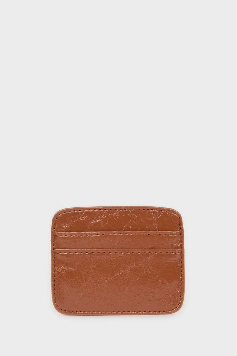 Woman Faux Leather Business Card Wallet