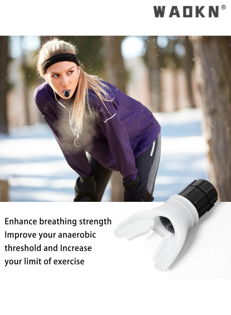 WAOKN Lung Breathing Trainer, Respiratory Exerciser with Adjustable Resistance,endurance training, Designed for Increasing Lung Capacity, Ideal for Breath Control Training, White  - Image 2