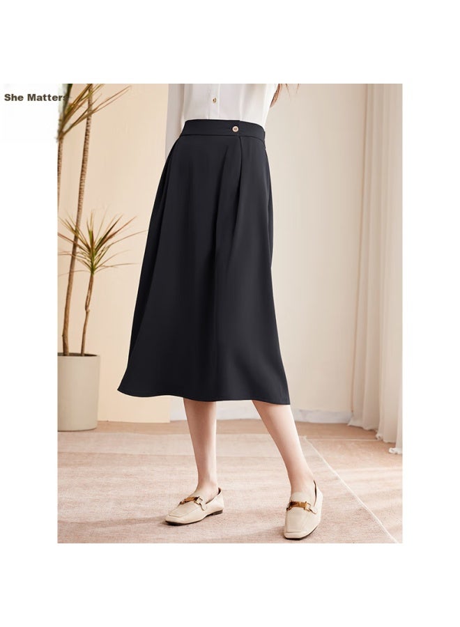 She enjoys She Xiang A-line Midi Skirt For Women, Slimming Office Wear, Versatile Commuter Style, Flared Skirt T143b2002 - Image 5