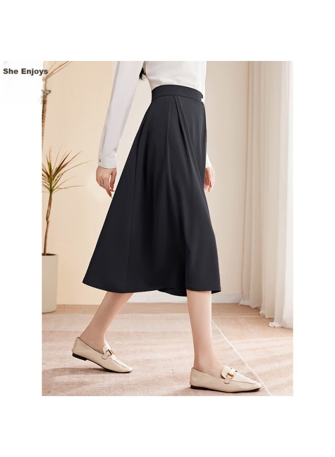 She enjoys She Xiang A-line Midi Skirt For Women, Slimming Office Wear, Versatile Commuter Style, Flared Skirt T143b2002 - Image 4