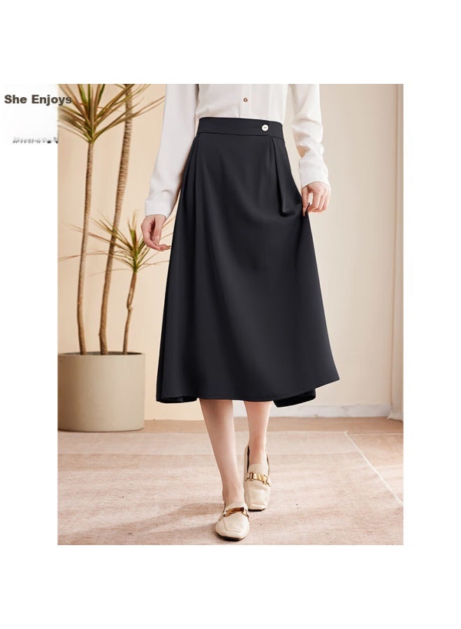 She enjoys She Xiang A-line Midi Skirt For Women, Slimming Office Wear, Versatile Commuter Style, Flared Skirt T143b2002 - Image 3
