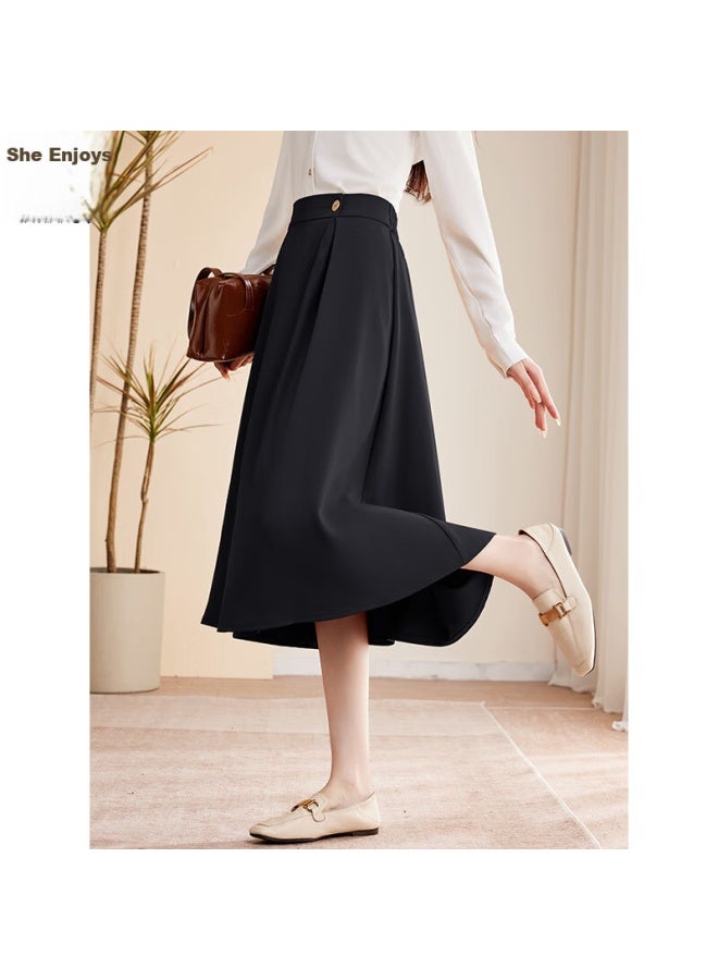 She enjoys She Xiang A-line Midi Skirt For Women, Slimming Office Wear, Versatile Commuter Style, Flared Skirt T143b2002 - Image 2