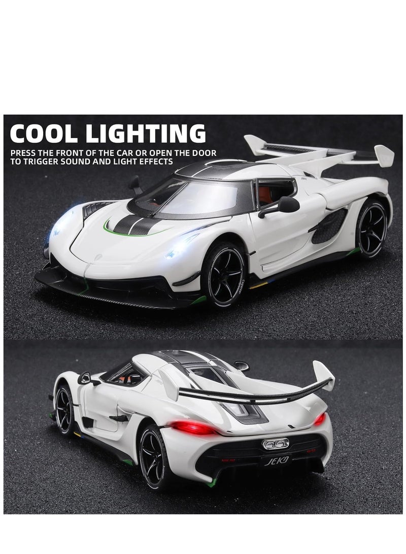 Metal Die Cast Koenigsegg Jesko Toy Car for Boys with Light and Sound Features, Perfect Gift for Kids Aged 3 and Up, Collectible Pull Back Model Car - Image 3