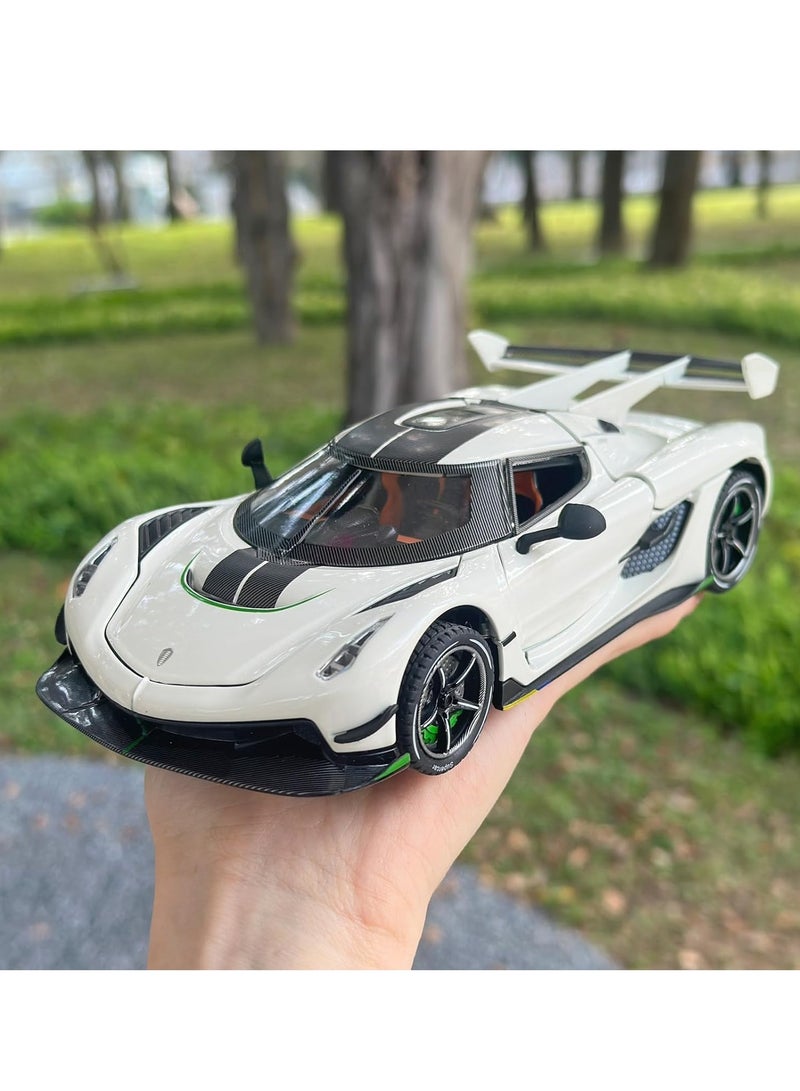 Metal Die Cast Koenigsegg Jesko Toy Car for Boys with Light and Sound Features, Perfect Gift for Kids Aged 3 and Up, Collectible Pull Back Model Car - Image 5