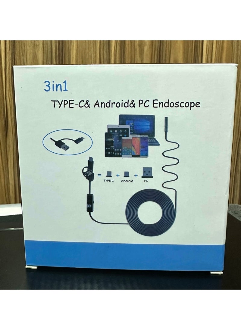 Generic 3-in-1 USB Endoscope Camera, Compatible with Type-C Android PC, Inspection Camera  - Image 1