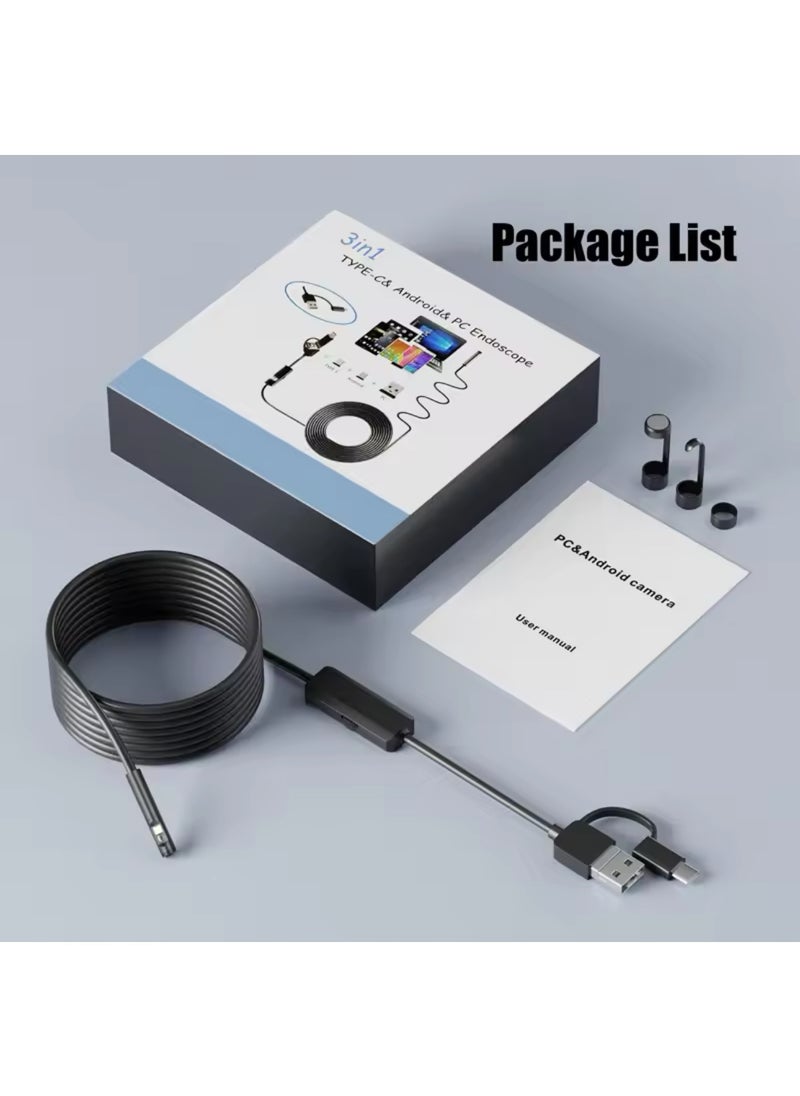 Generic 3-in-1 USB Endoscope Camera, Compatible with Type-C Android PC, Inspection Camera  - Image 2