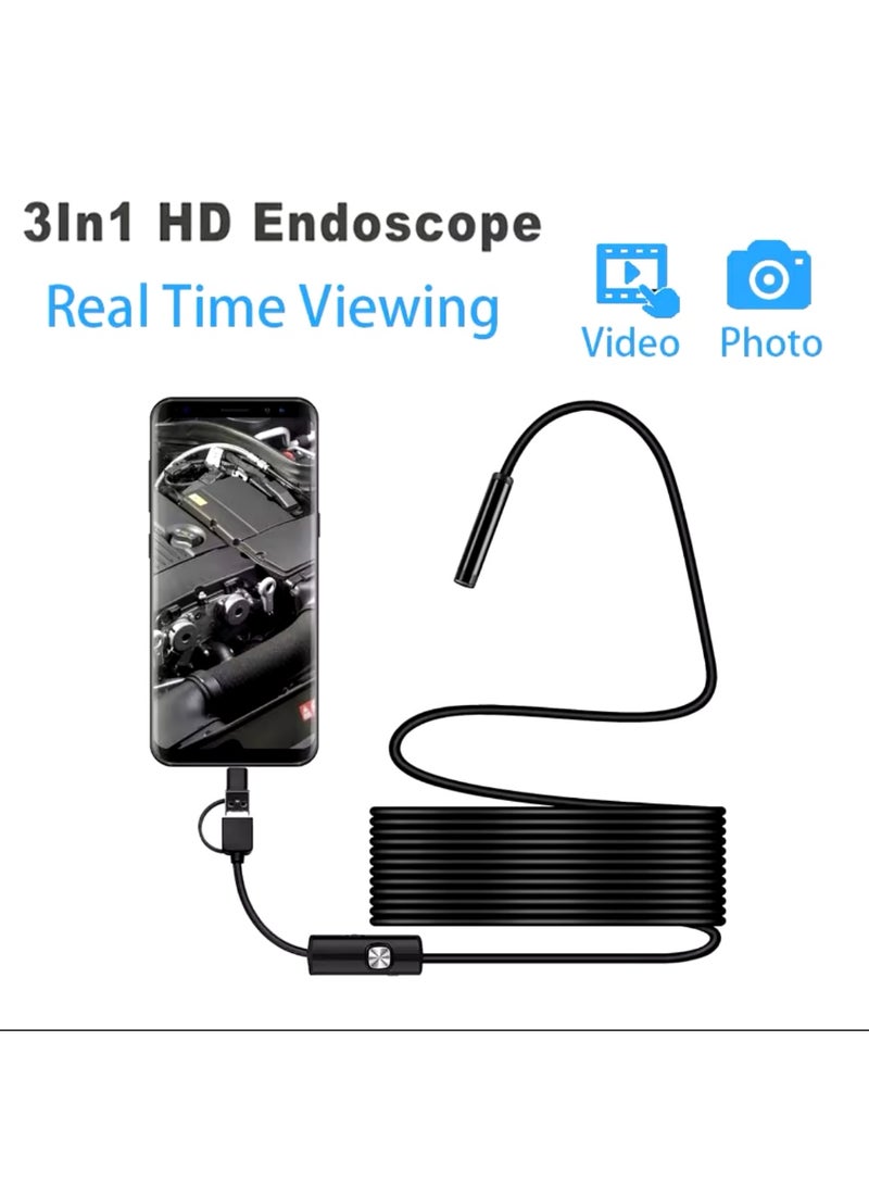 Generic 3-in-1 USB Endoscope Camera, Compatible with Type-C Android PC, Inspection Camera  - Image 4