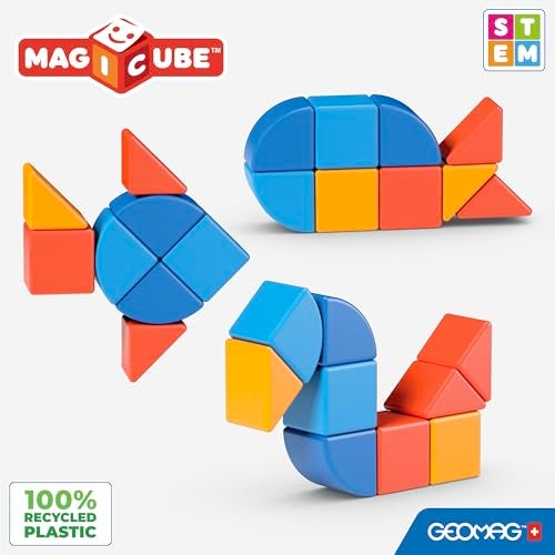 Geomag Magicube 9pcs Magnetic Blocks Magnetic Building Blocks for Toddlers 13 Montessori Toys for 1 Year Old Autism Sensory Product Magnets for Kids - Image 5