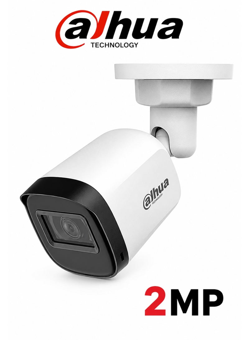 داهوا كاميرا مراقبة خارجية داهوا DH-HAC-B1A21N بدقة 2 ميجابكسل - HDCVI فل اتش دي 1080P - رؤية ليلية بالأشعة تحت الحمراء - مقاومة للعوامل الجوية IP67 - Image 1