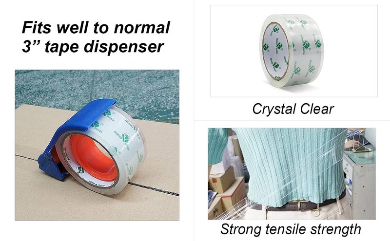 BOMEI PACK 12 Rolls Crystal Clear Packing Tape Refill, Shipping Packaging Tape, 2 Mil 1.88 inch x 60 Yards for Carton Box Sealing - Image 4