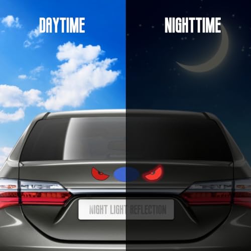 JULOPO Car Reflective Stickers Decals Suitable red Eye Pattern for car Trunk Rear Tailgate Bumper car Glass Motorcycle Bicycle Helmet and More - Image 4